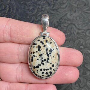 Dalmatian Jasper Stone Pendant Crystal Jewelry